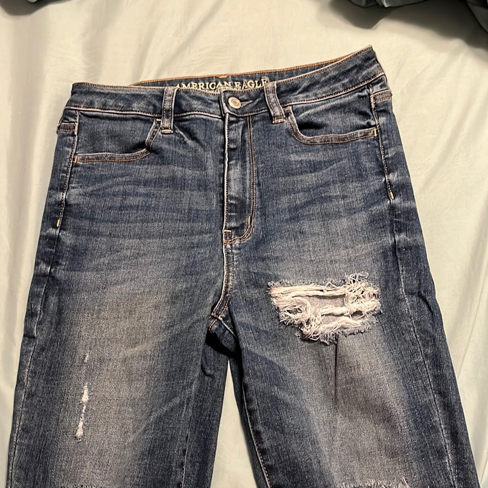 American Eagle high rise medium wash jeggings